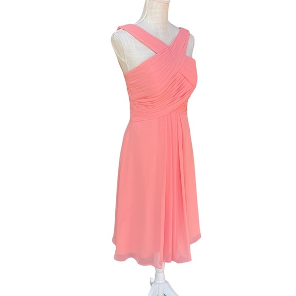 Azazie Amani Bridesmaid Dress in Watermenlon Color Size: 4 - Picture 4 of 12